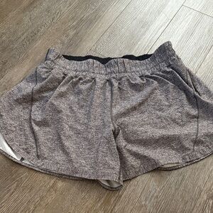Lululemon Track That Short 5" inseam Women's Heather Gray Shorts size 14 lined